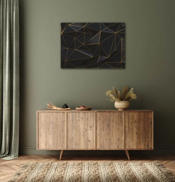 Impresi Obraz Abstraktné zlaté trojuholníky - 70 x 50 cm