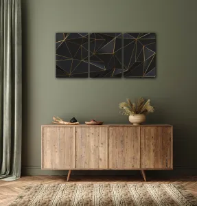 Impresi Obraz Abstraktné zlaté trojuholníky - 150 x 70 cm (3 dielny)