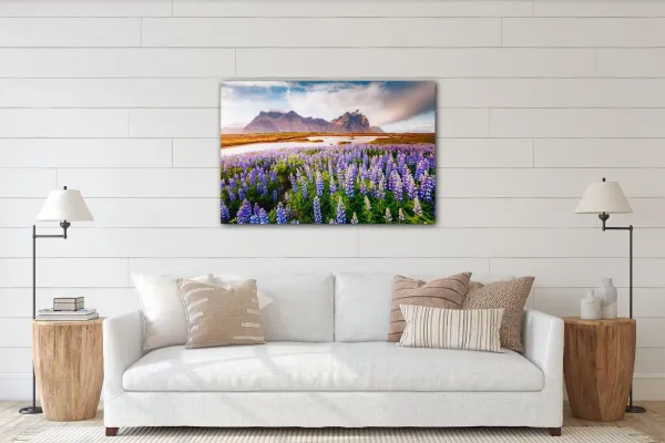 Impresi Obraz Horská krajina s kvety - 90 x 60 cm