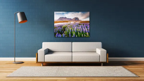 Impresi Obraz Horská krajina s kvety - 70 x 50 cm