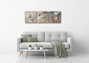 Impresi Obraz Ružové kvety vo váze - 90 x 30 cm (3 dielny)