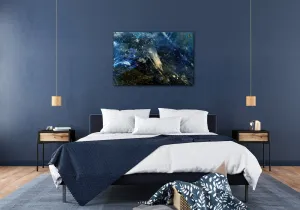 Impresi Obraz Abstrakt modrý so zlatým detailom - 90 x 60 cm