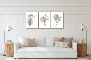 Impresi Obraz Kvety škandinávsky štýl - 150 x 70 cm (3 dielny)