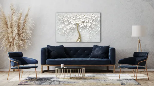 Impresi Obraz Biely strom s kvetinami - 90 x 60 cm