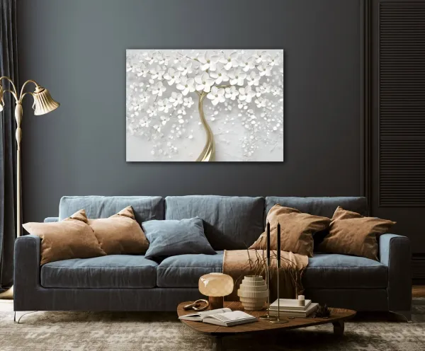 Impresi Obraz Biely strom s kvetinami - 70 x 50 cm