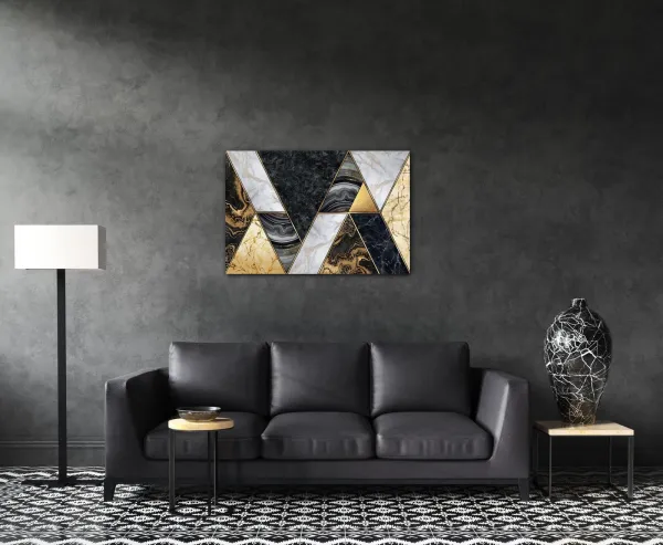 Impresi Obraz Čierno zlatý abstrakt - 60 x 40 cm