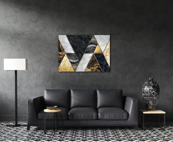 Impresi Obraz Čierno zlatý abstrakt - 70 x 50 cm