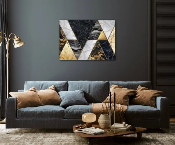 Impresi Obraz Čierno zlatý abstrakt - 70 x 50 cm