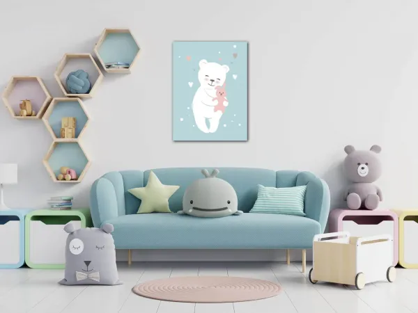 Impresi Obraz White cute bear - 30 x 40 cm