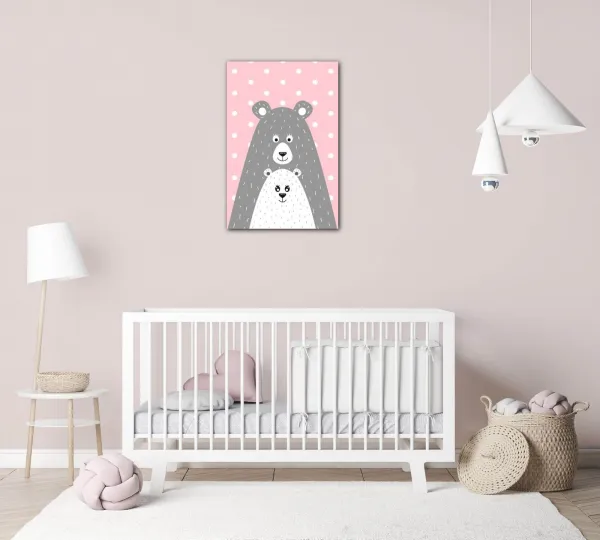Impresi Obraz Pink grey bear - 40 x 60 cm