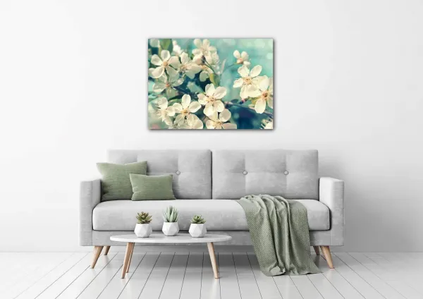Impresi Obraz Čerešňový kvet modré pozadie - 60 x 40 cm