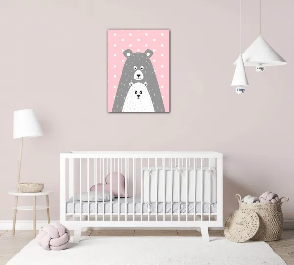 Impresi Obraz Pink grey bear - 30 x 40 cm