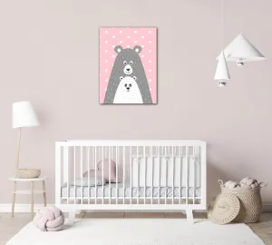 Impresi Obraz Pink grey bear - 30 x 40 cm