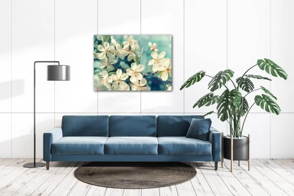 Impresi Obraz Čerešňový kvet modré pozadie - 70 x 50 cm