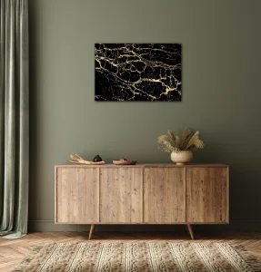 Impresi Obraz Mramor čierno-zlatý - 60 x 40 cm
