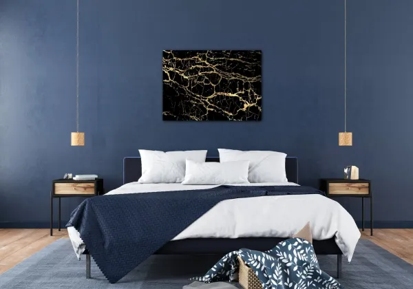 Impresi Obraz Mramor čierno-zlatý - 70 x 50 cm