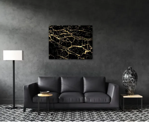 Impresi Obraz Mramor čierno-zlatý - 90 x 70 cm