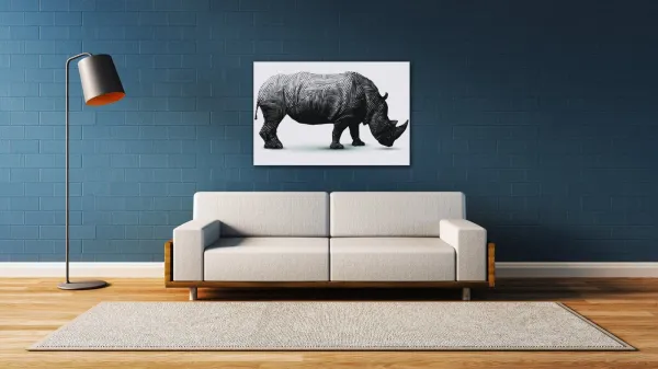Impresi Obraz Nosorožec na bielom pozadí - 60 x 40 cm