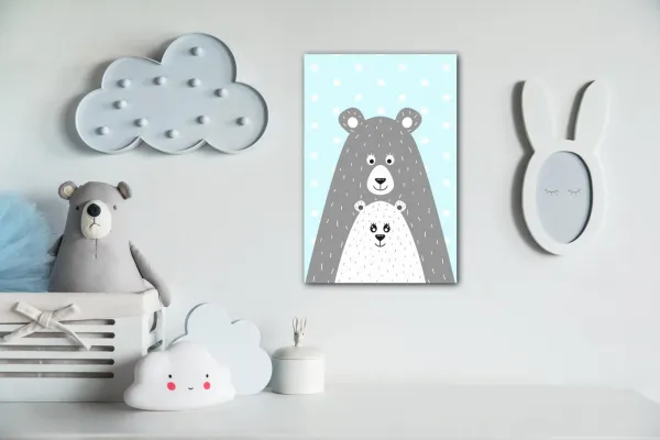 Impresi Obraz Medveď svetlo modrý - 40 x 60 cm