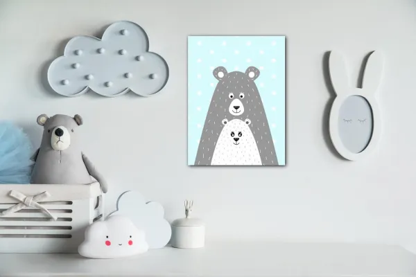 Impresi Obraz Medveď svetlo modrý - 30 x 40 cm