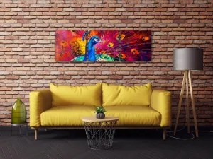 Impresi Obraz Farebný páv - 90 x 30 cm (3 dielny)