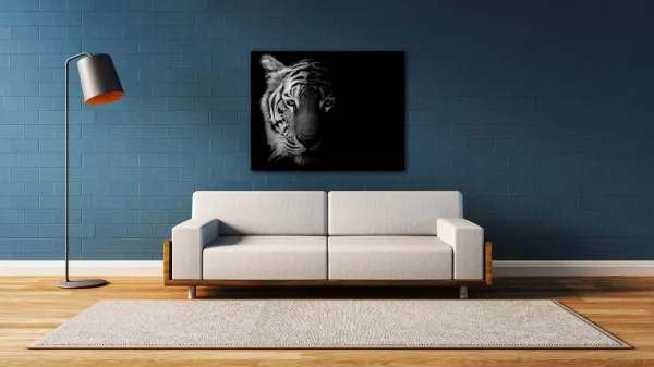 Impresi Obraz Tiger čiernobiely - 90 x 70 cm