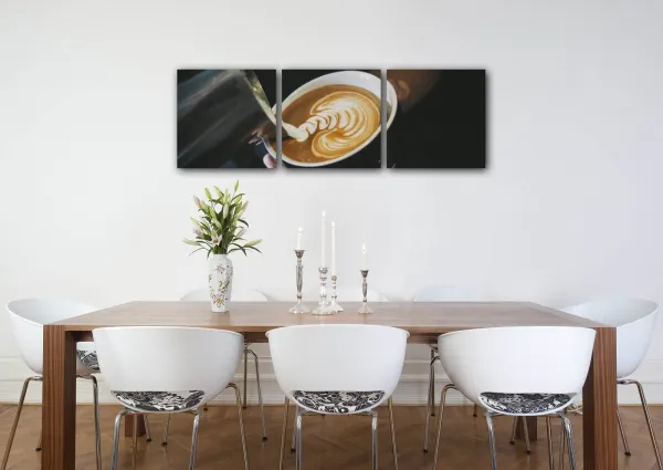 Impresi Obraz Káva capuccino - 90 x 30 cm (3 dielny)