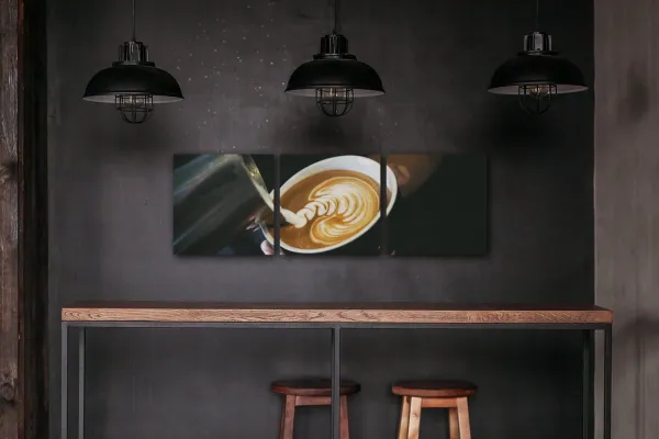 Impresi Obraz Káva capuccino - 90 x 30 cm (3 dielny)