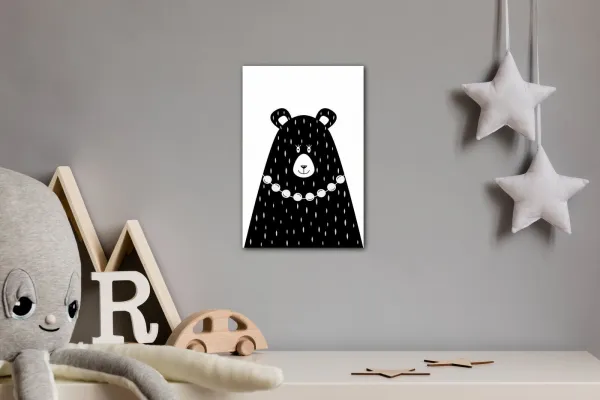 Impresi Obraz Čiernobiely medveď - 40 x 60 cm