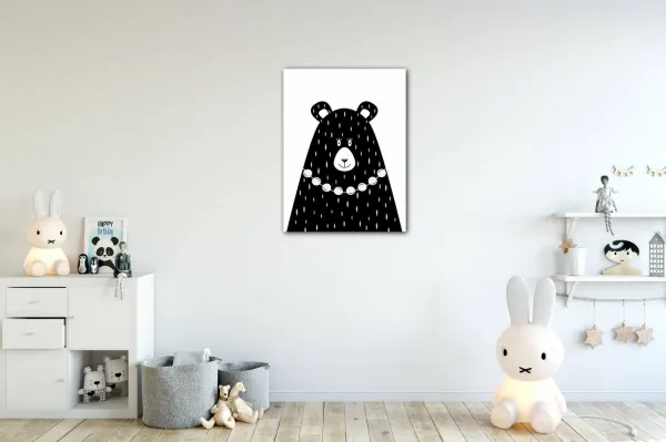 Impresi Obraz Čiernobiely medveď - 30 x 40 cm