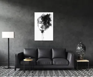 Impresi Obraz Maľovaný portrét ženy čiernobiely - 60 x 90 cm