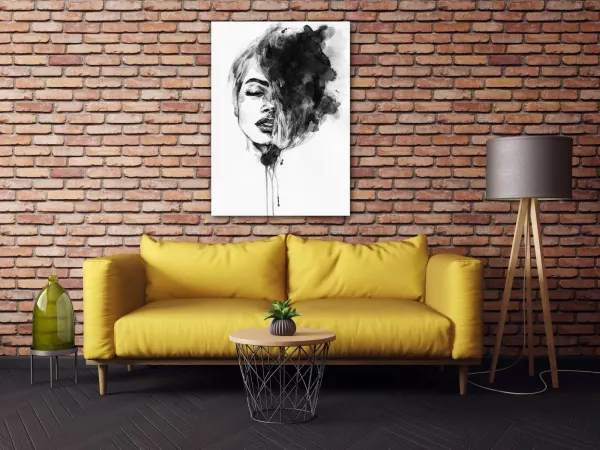 Impresi Obraz Maľovaný portrét ženy čiernobiely - 50 x 70 cm
