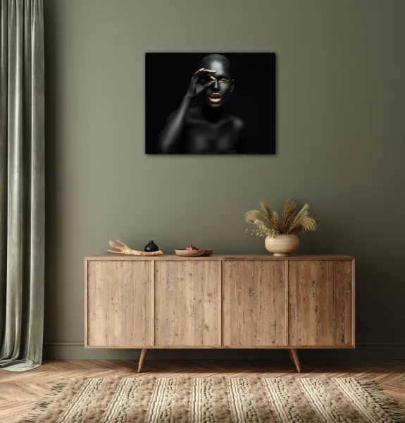Impresi Obraz Portrét ženy zlaté detaily - 90 x 70 cm