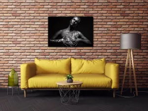 Impresi Obraz Portrét ženy čierno strieborný - 90 x 60 cm