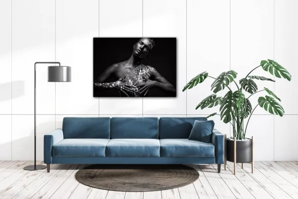 Impresi Obraz Portrét ženy čierno strieborný - 70 x 50 cm