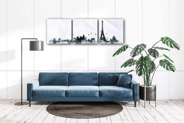 Impresi Obraz Paríž panorama - 90 x 30 cm (3 dielny)