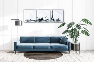 Impresi Obraz Paríž panorama - 90 x 30 cm (3 dielny)