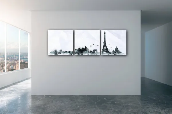 Impresi Obraz Paríž panorama - 90 x 30 cm (3 dielny)