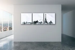 Impresi Obraz Paríž panorama - 90 x 30 cm (3 dielny)