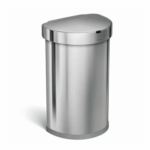 Simplehuman SEMI-ROUND 45L - silver - Bezdotykový kôš