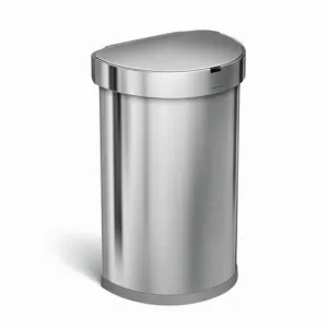 Simplehuman SEMI-ROUND 45L - silver - Bezdotykový kôš