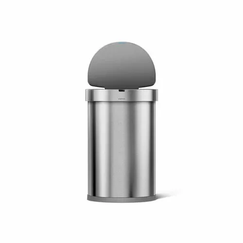 Simplehuman SEMI-ROUND 45L - silver - Bezdotykový kôš