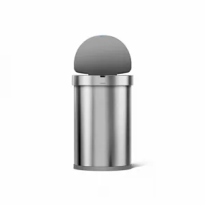 Simplehuman SEMI-ROUND 45L - silver - Bezdotykový kôš