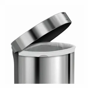 Simplehuman SEMI-ROUND 45L - silver - Bezdotykový kôš