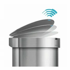Simplehuman SEMI-ROUND 45L - silver - Bezdotykový kôš