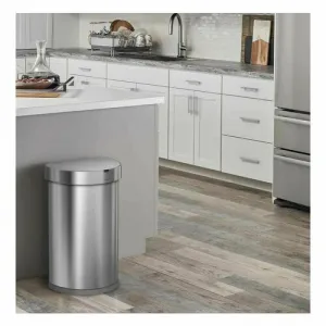 Simplehuman SEMI-ROUND 45L - silver - Bezdotykový kôš
