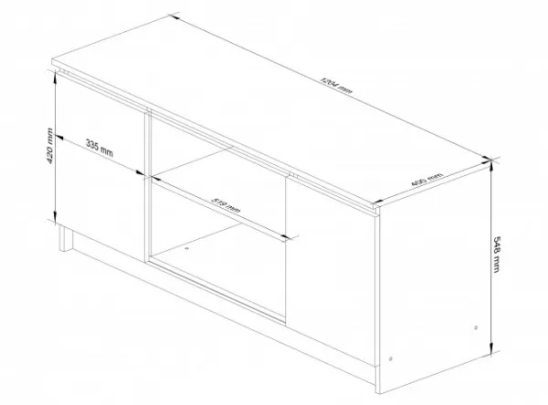 Ak furniture TV stolík Tonon 120 cm biely