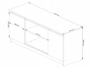Ak furniture TV stolík Tonon 120 cm biely