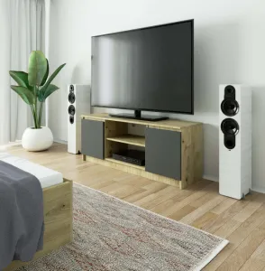 Ak furniture TV stolík Beron 140 cm dub artisan/grafitová sivá