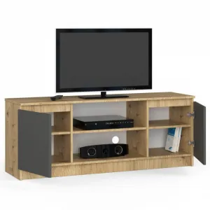 Ak furniture TV stolík Beron 140 cm dub artisan/grafitová sivá
